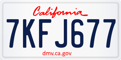 CA license plate 7KFJ677