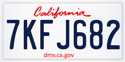 CA license plate 7KFJ682