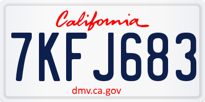 CA license plate 7KFJ683