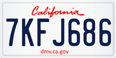 CA license plate 7KFJ686