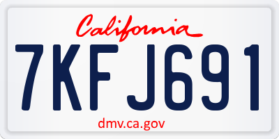 CA license plate 7KFJ691