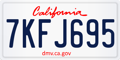 CA license plate 7KFJ695