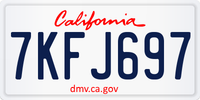 CA license plate 7KFJ697