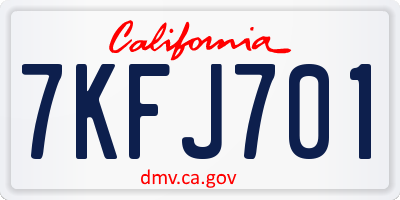 CA license plate 7KFJ701