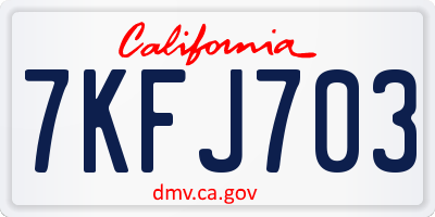 CA license plate 7KFJ703