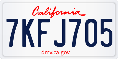 CA license plate 7KFJ705