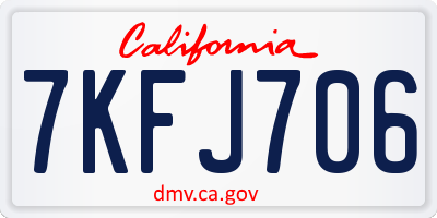 CA license plate 7KFJ706