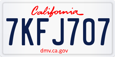 CA license plate 7KFJ707