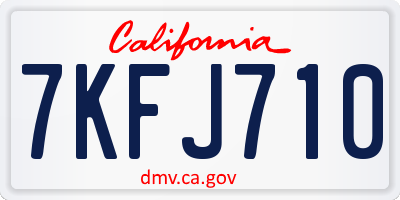CA license plate 7KFJ710