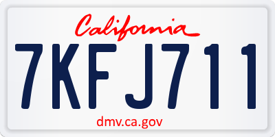 CA license plate 7KFJ711