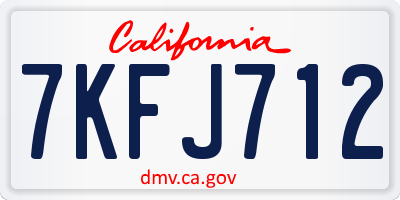 CA license plate 7KFJ712