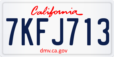 CA license plate 7KFJ713
