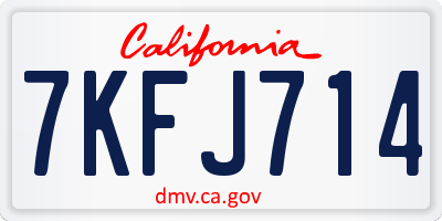 CA license plate 7KFJ714