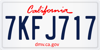 CA license plate 7KFJ717