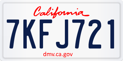 CA license plate 7KFJ721