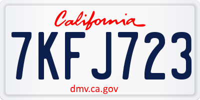 CA license plate 7KFJ723