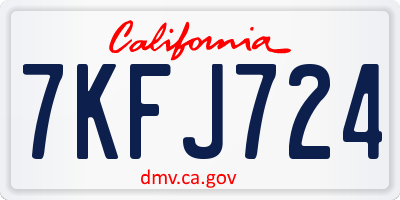 CA license plate 7KFJ724