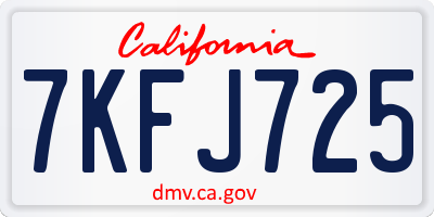 CA license plate 7KFJ725