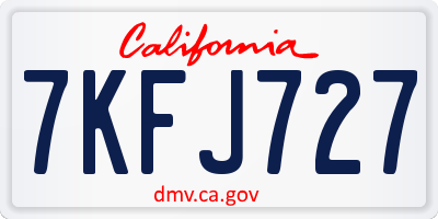 CA license plate 7KFJ727