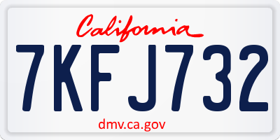 CA license plate 7KFJ732