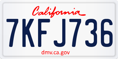 CA license plate 7KFJ736