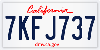 CA license plate 7KFJ737