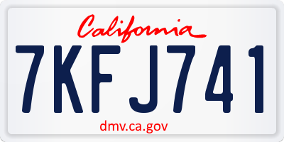 CA license plate 7KFJ741