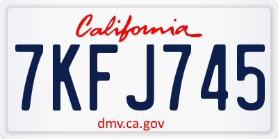 CA license plate 7KFJ745