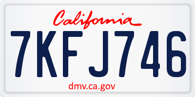 CA license plate 7KFJ746