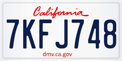CA license plate 7KFJ748