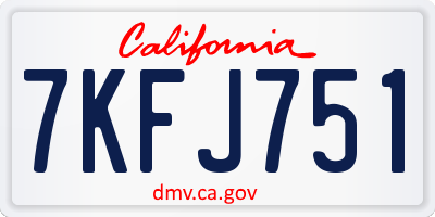 CA license plate 7KFJ751
