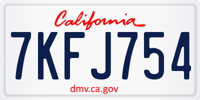 CA license plate 7KFJ754