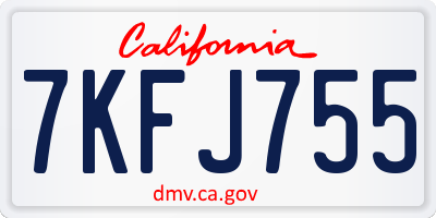 CA license plate 7KFJ755