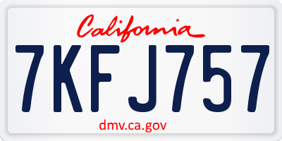 CA license plate 7KFJ757