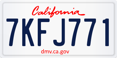 CA license plate 7KFJ771