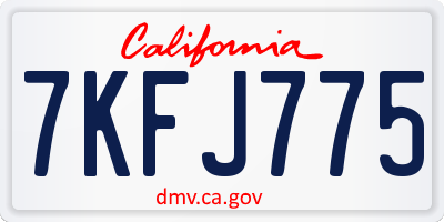 CA license plate 7KFJ775