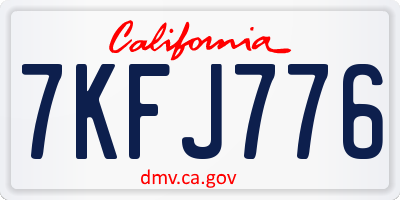 CA license plate 7KFJ776