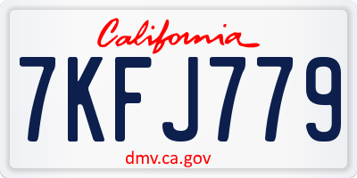 CA license plate 7KFJ779