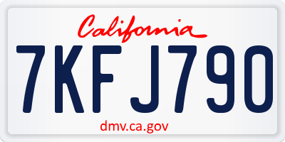 CA license plate 7KFJ790