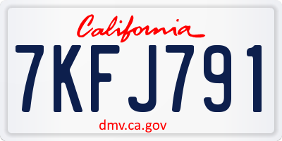 CA license plate 7KFJ791