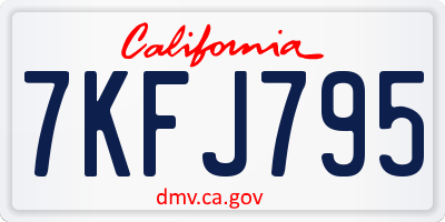 CA license plate 7KFJ795