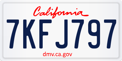 CA license plate 7KFJ797