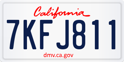 CA license plate 7KFJ811