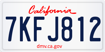 CA license plate 7KFJ812
