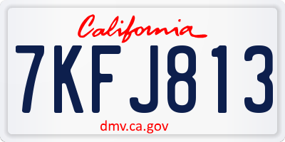 CA license plate 7KFJ813