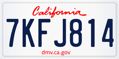 CA license plate 7KFJ814
