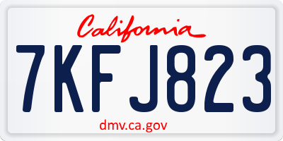 CA license plate 7KFJ823