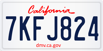 CA license plate 7KFJ824