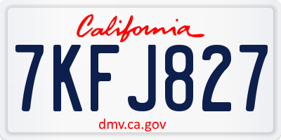CA license plate 7KFJ827