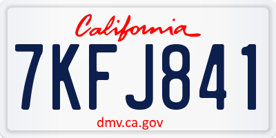 CA license plate 7KFJ841